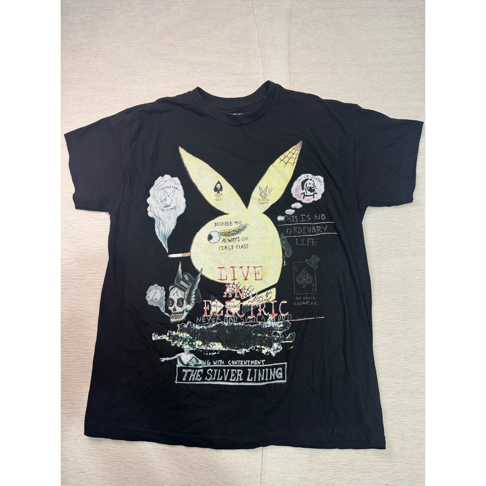Yeezy Playboy Graphic T-Shirt Mens Large Black Live and Electric Streetwear